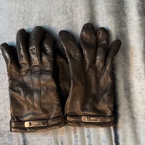 Coach black leather women's gloves 6.5